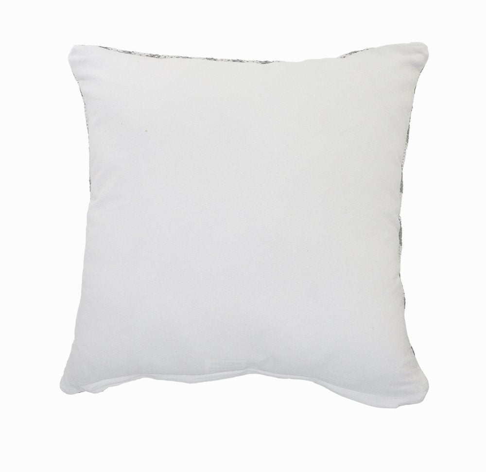 20" X 20" Gray And White 100% Cotton Geometric Zippered Pillow HomeRoots