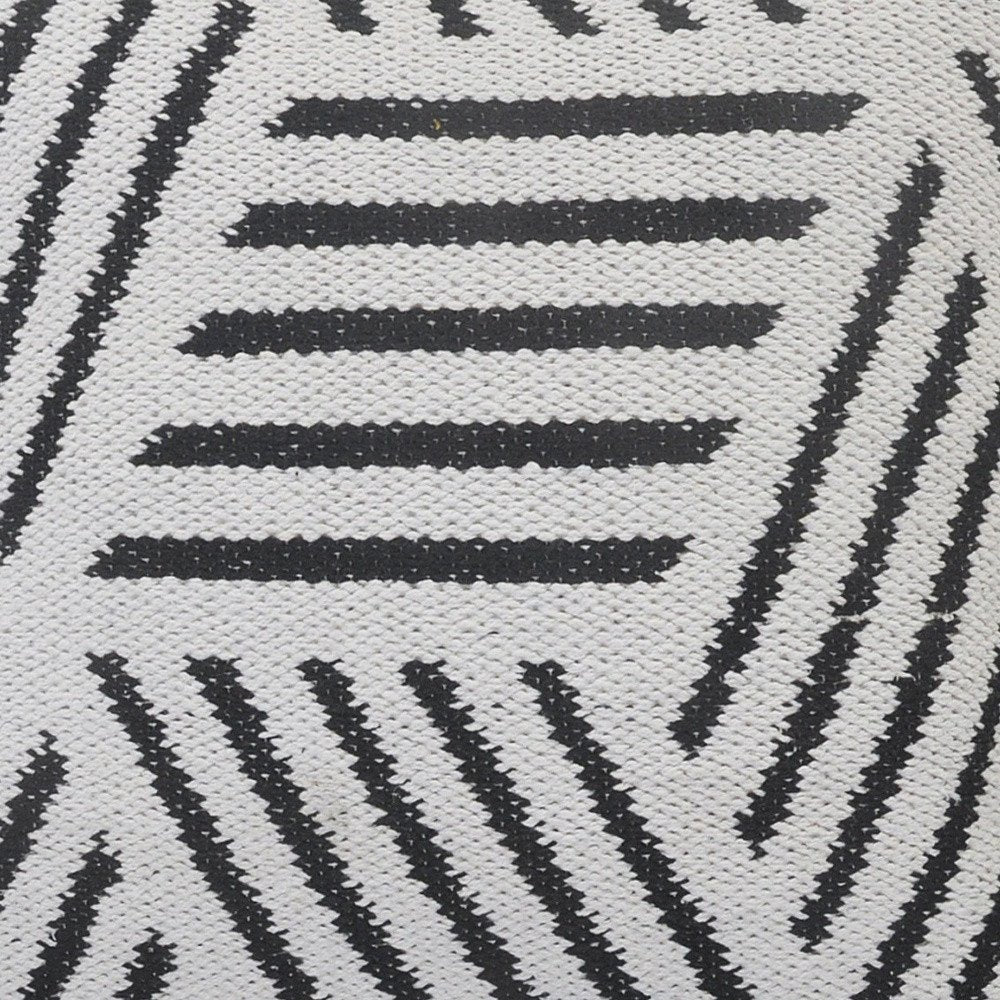 20" Black And White Cotton Geometric Throw Pillow — view 5