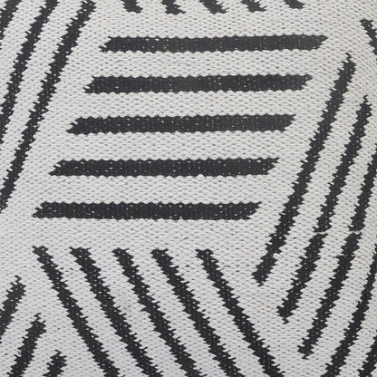 20" Black And White Cotton Geometric Throw Pillow