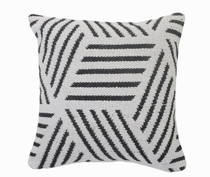 20" Black And White Cotton Geometric Throw Pillow HomeRoots