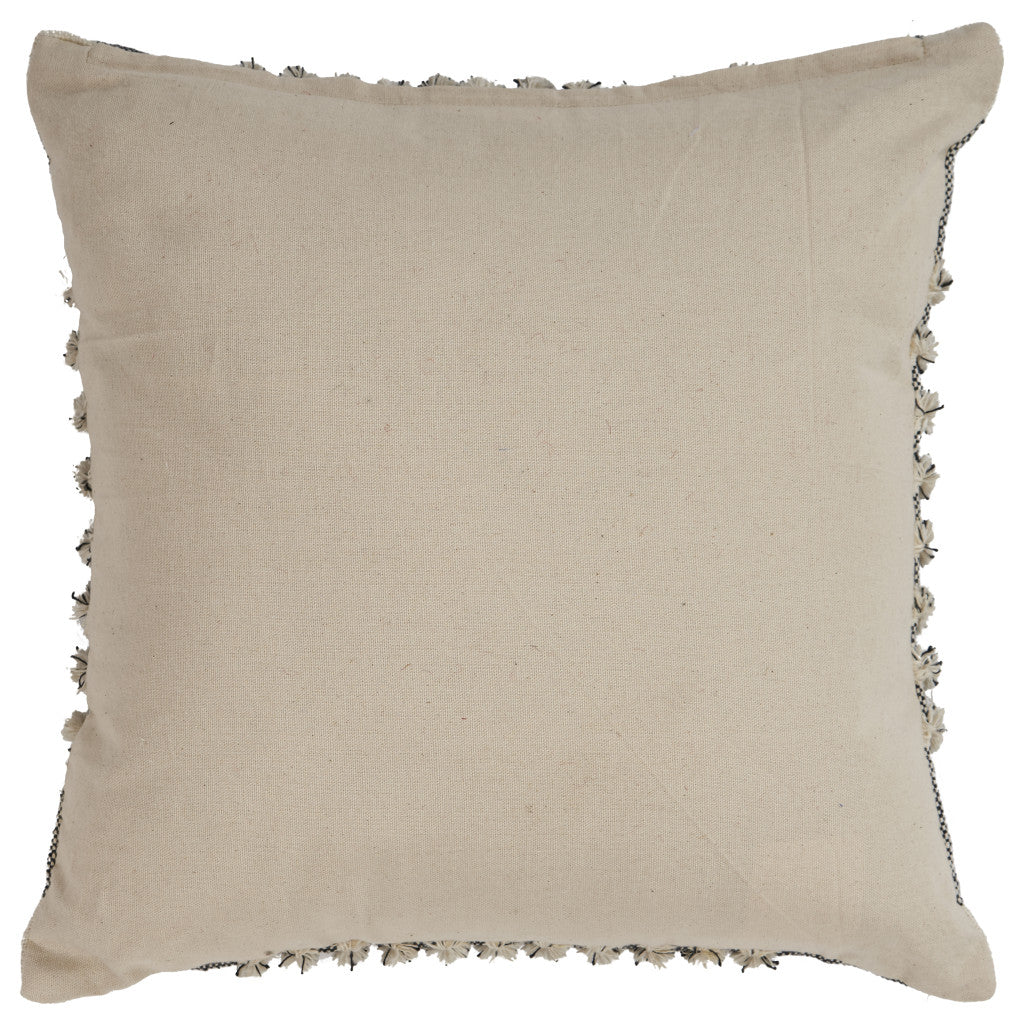 18" X 18" Black and Off White Plaid Cotton Zippered Pillow FurniFindUSA