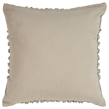 18" X 18" Black and Off White Plaid Cotton Zippered Pillow FurniFindUSA