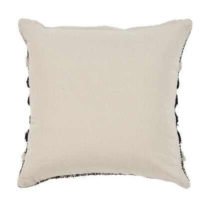 18" X 18" Black and Off White Striped Cotton Zippered Pillow FurniFindUSA