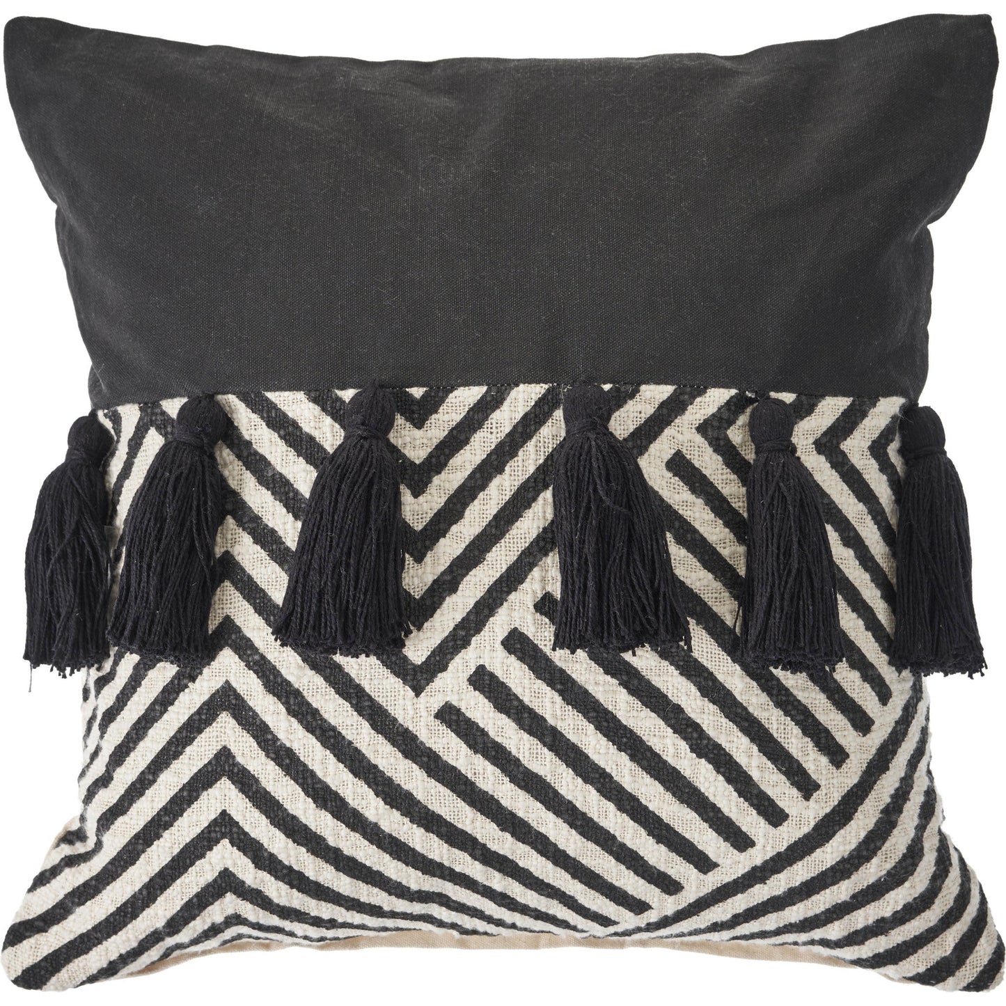 20" X 20" Black And White 100% Cotton Chevron Zippered Pillow 4.0" (L) x 20.0" (W) x 20.0" (H) FurniFindUSA