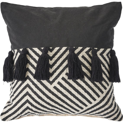 20" X 20" Black And White 100% Cotton Chevron Zippered Pillow 4.0" (L) x 20.0" (W) x 20.0" (H) FurniFindUSA