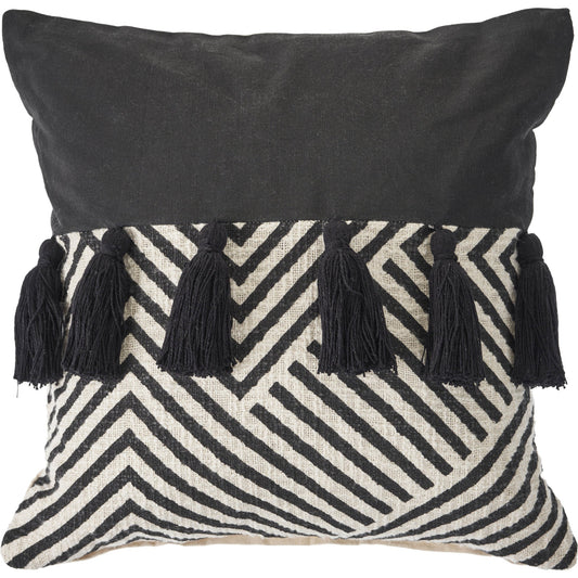 20" X 20" Black And White 100% Cotton Chevron Zippered Pillow 4.0" (L) x 20.0" (W) x 20.0" (H) FurniFindUSA