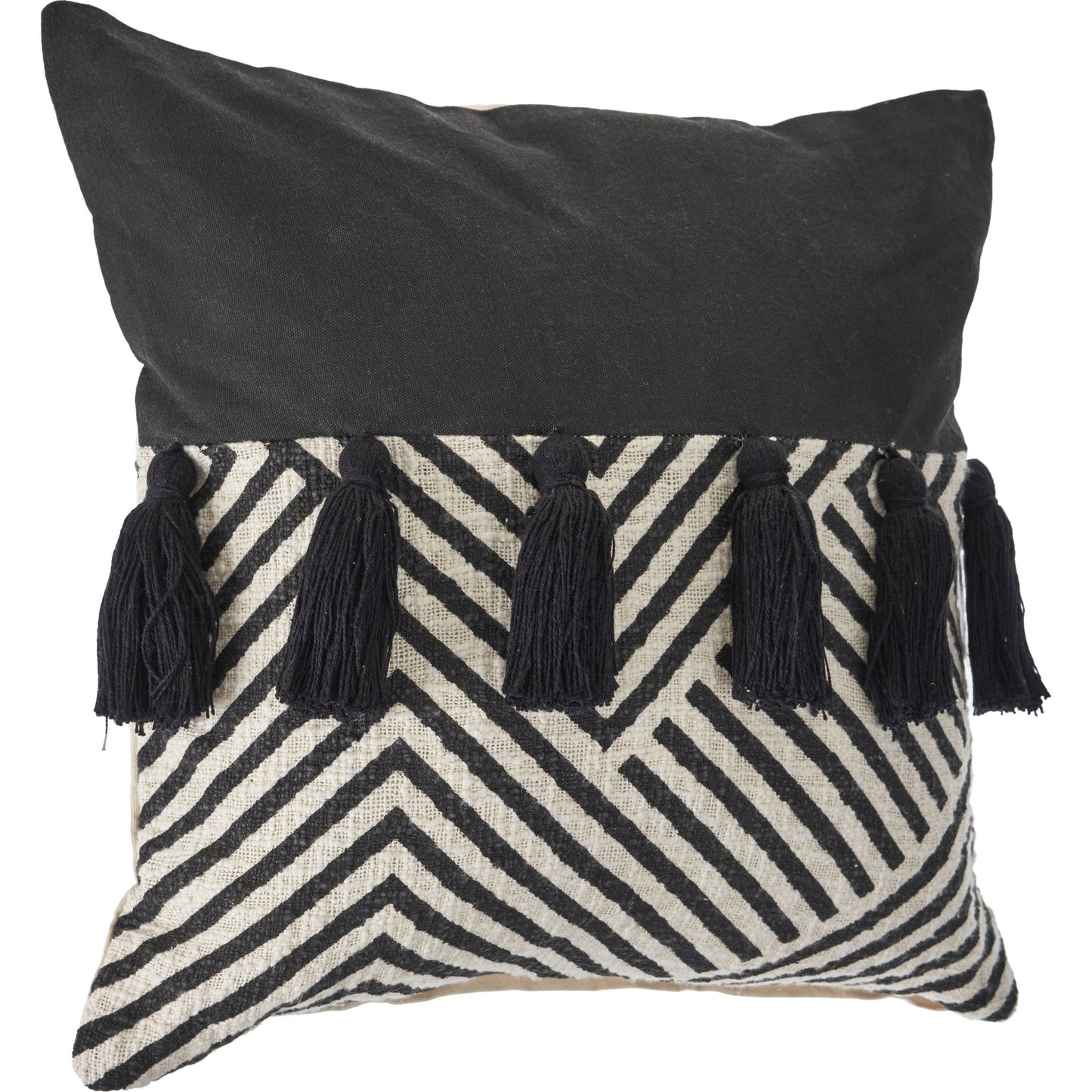 20" X 20" Black And White 100% Cotton Chevron Zippered Pillow 4.0" (L) x 20.0" (W) x 20.0" (H) FurniFindUSA