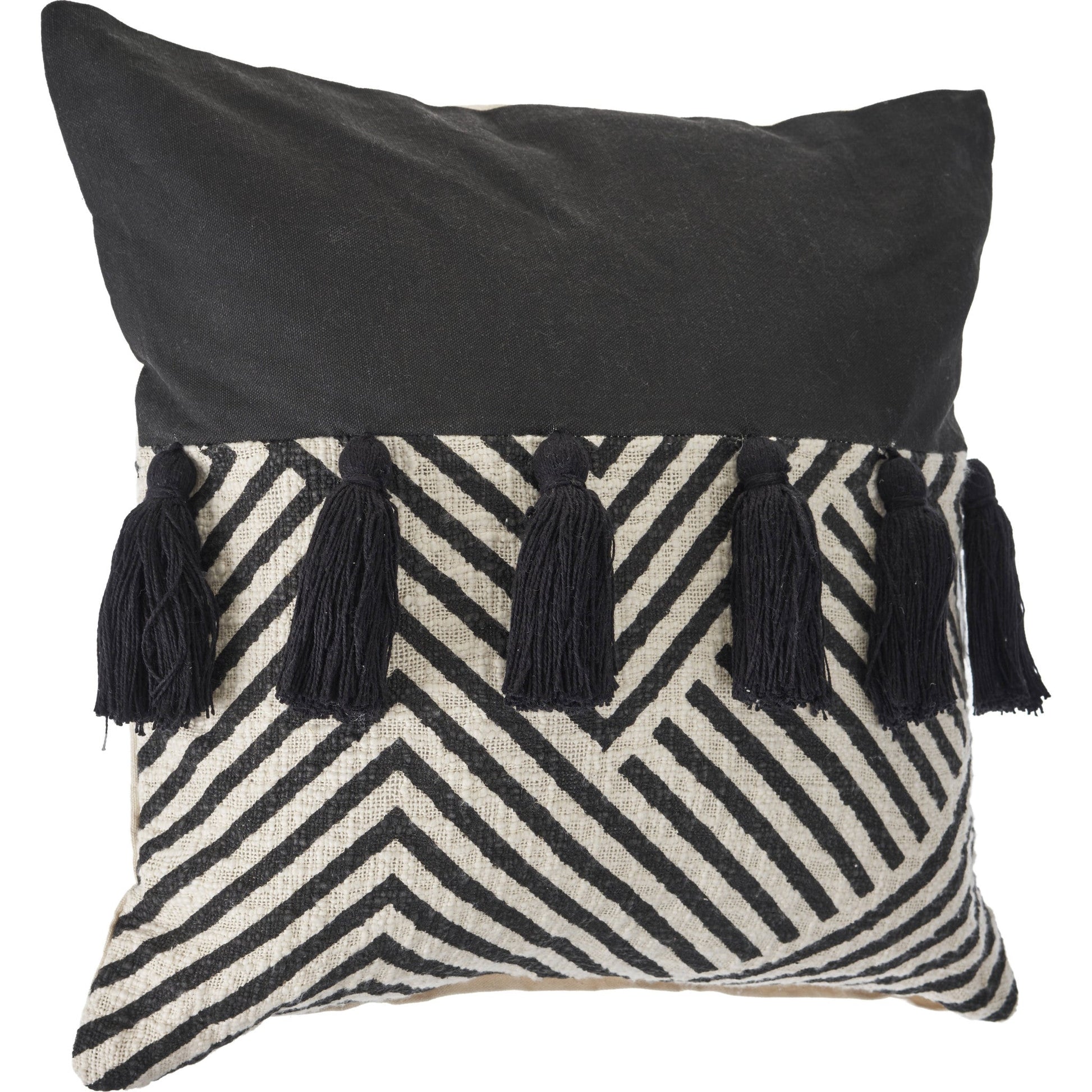 20" X 20" Black And White 100% Cotton Chevron Zippered Pillow 4.0" (L) x 20.0" (W) x 20.0" (H) FurniFindUSA