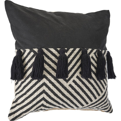 20" X 20" Black And White 100% Cotton Chevron Zippered Pillow 4.0" (L) x 20.0" (W) x 20.0" (H) FurniFindUSA