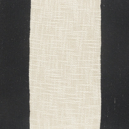 20" X 20" Black And Ivory 100% Cotton Striped Zippered Pillow FurniFindUSA