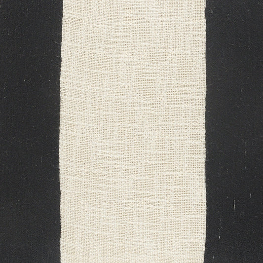 20" X 20" Black And Ivory 100% Cotton Striped Zippered Pillow FurniFindUSA