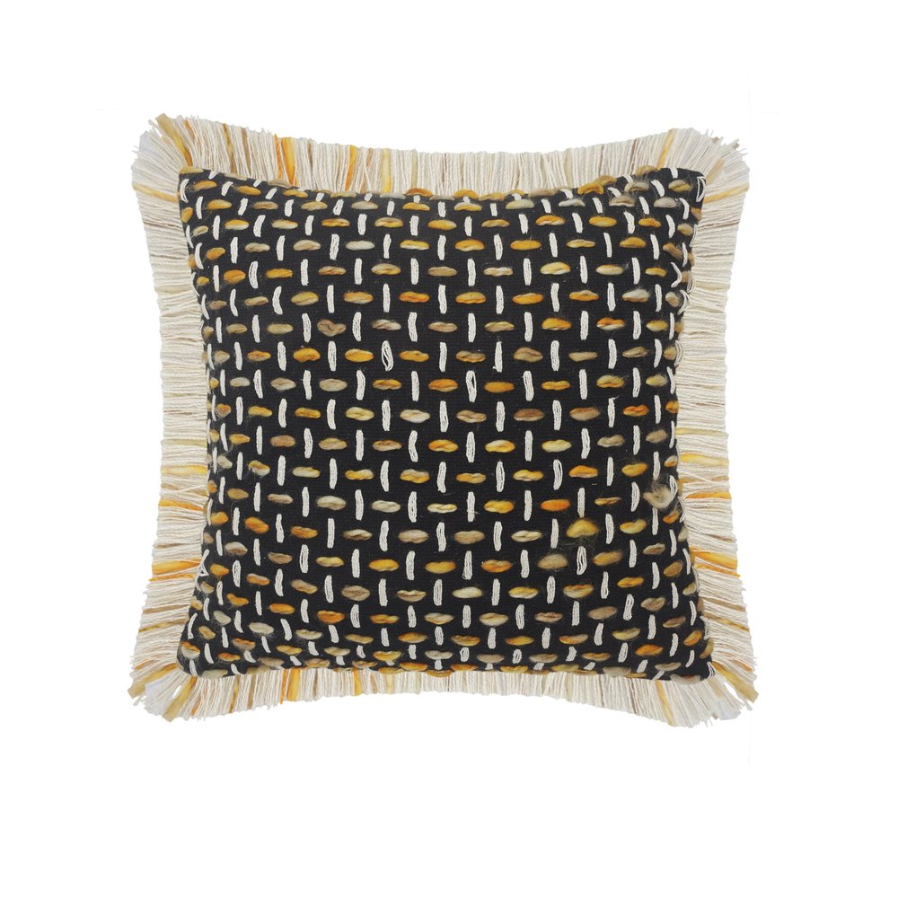 20" X 20" Black Gold And White Polyester And Cotton Blend Geometric Zippered Pillow — view 1