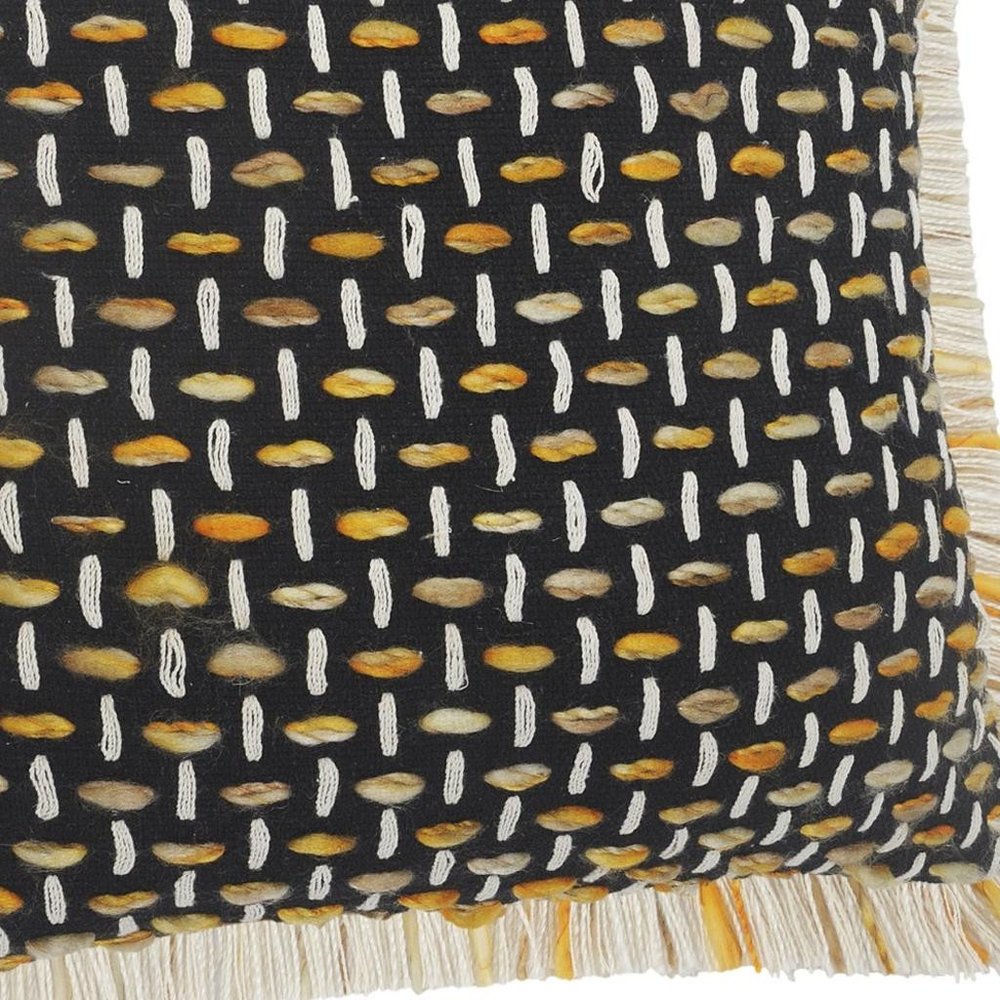 20" X 20" Black Gold And White Polyester And Cotton Blend Geometric Zippered Pillow — view 7