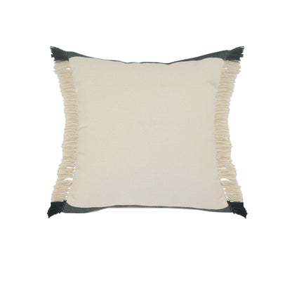20" X 20" Juniper Green Dark Green White And Linen 100% Cotton Striped Zippered Pillow FurniFindUSA