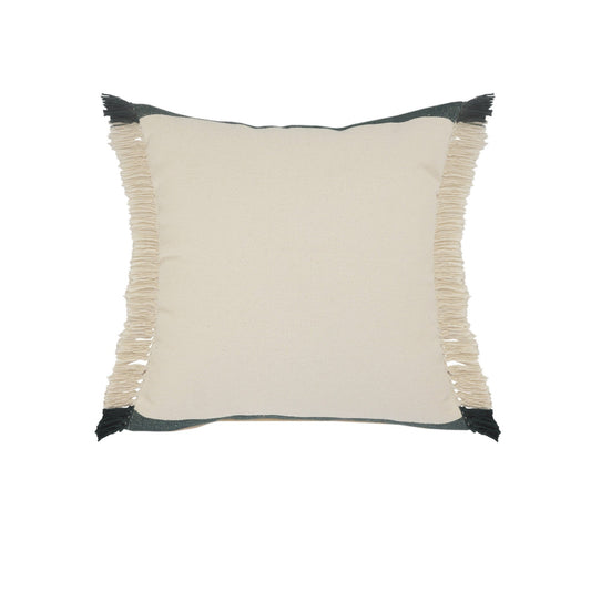 20" X 20" Juniper Green Dark Green White And Linen 100% Cotton Striped Zippered Pillow FurniFindUSA