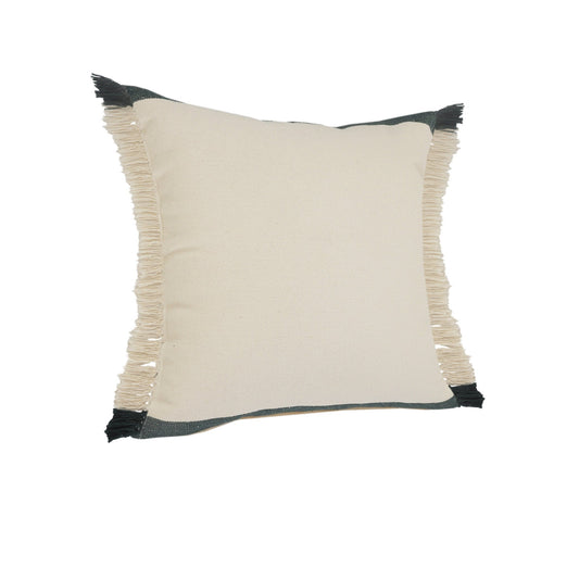 20" X 20" Juniper Green Dark Green White And Linen 100% Cotton Striped Zippered Pillow FurniFindUSA