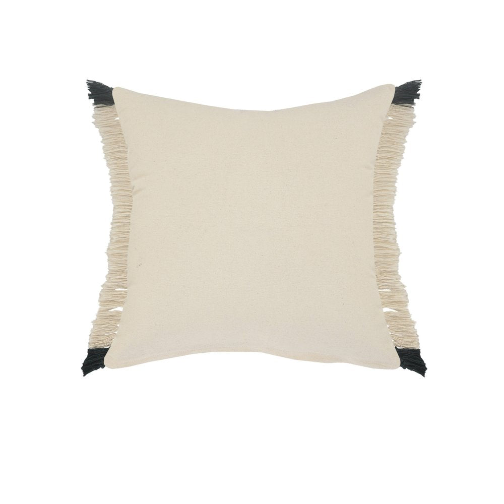 20" X 20" Juniper Green Dark Green White And Linen 100% Cotton Striped Zippered Pillow HomeRoots
