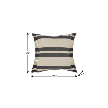 20" Gray and White Throw Pillow HomeRoots