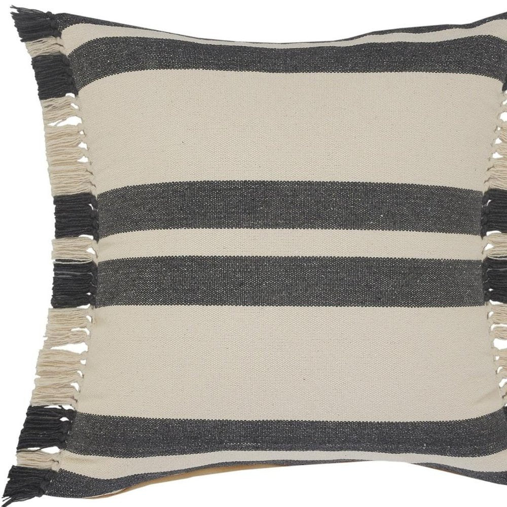 20" Gray and White Throw Pillow