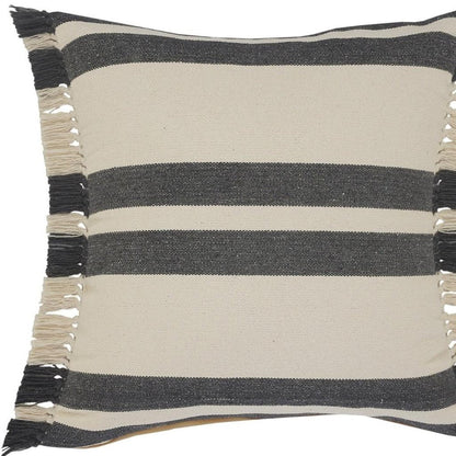 20" Gray and White Throw Pillow