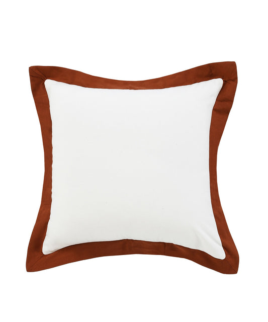 20" X 20" White And Cinnamon 100% Cotton Geometric Zippered Pillow FurniFindUSA