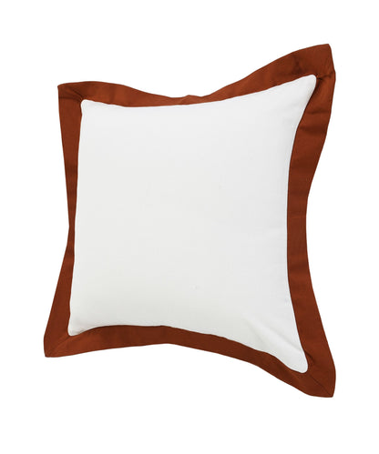20" X 20" White And Cinnamon 100% Cotton Geometric Zippered Pillow FurniFindUSA
