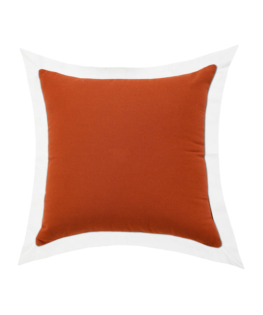 20" X 20" Cinnamon And White 100% Cotton Geometric Zippered Pillow FurniFindUSA
