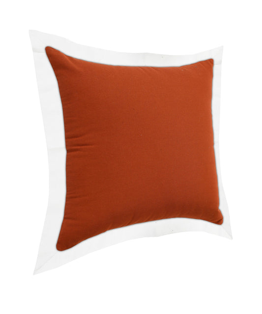 20" X 20" Cinnamon And White 100% Cotton Geometric Zippered Pillow FurniFindUSA