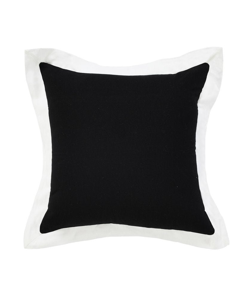 20" Black And White Cotton Geometric Throw Pillow — view 1