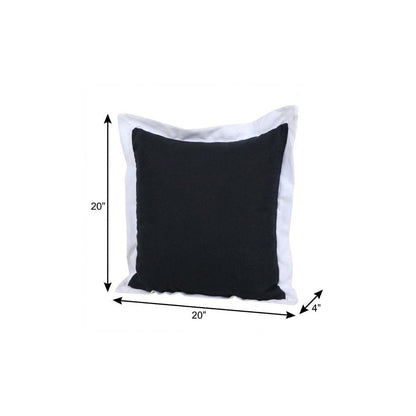 20" Black And White Cotton Geometric Throw Pillow HomeRoots