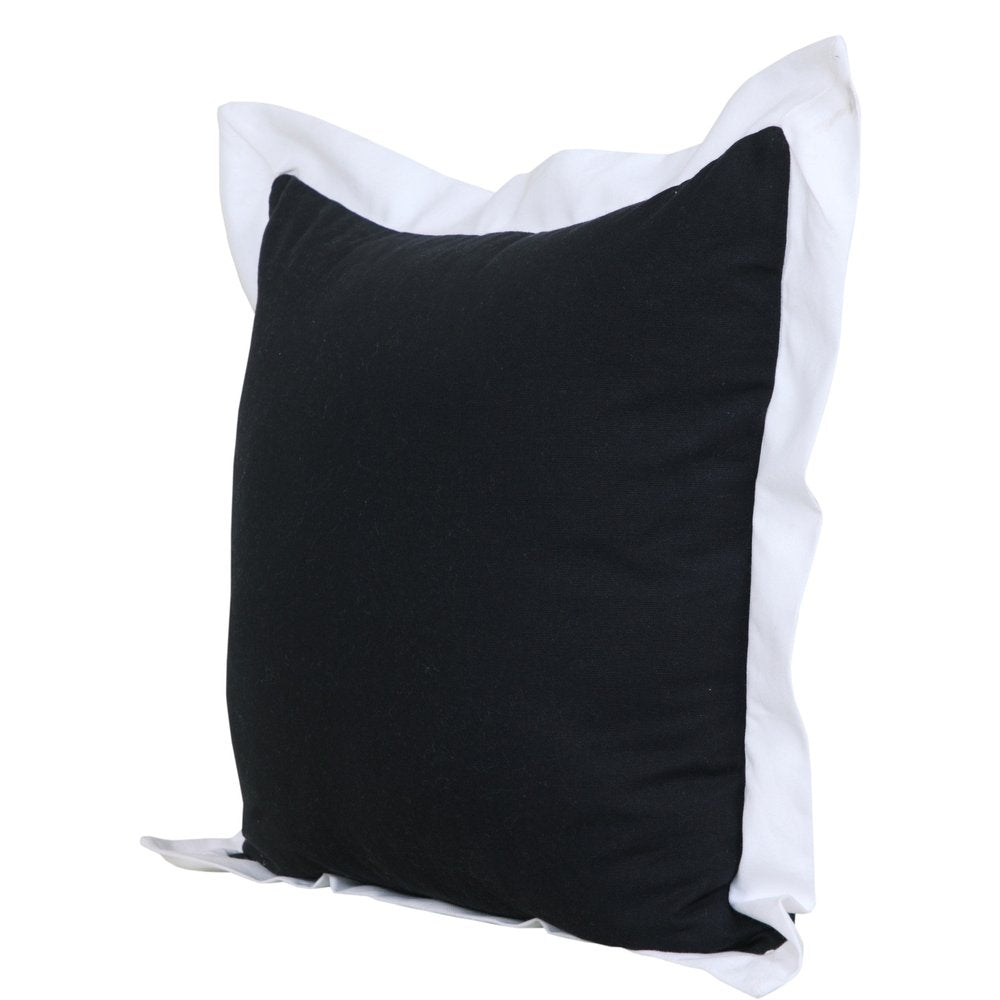 20" Black And White Cotton Geometric Throw Pillow — view 4