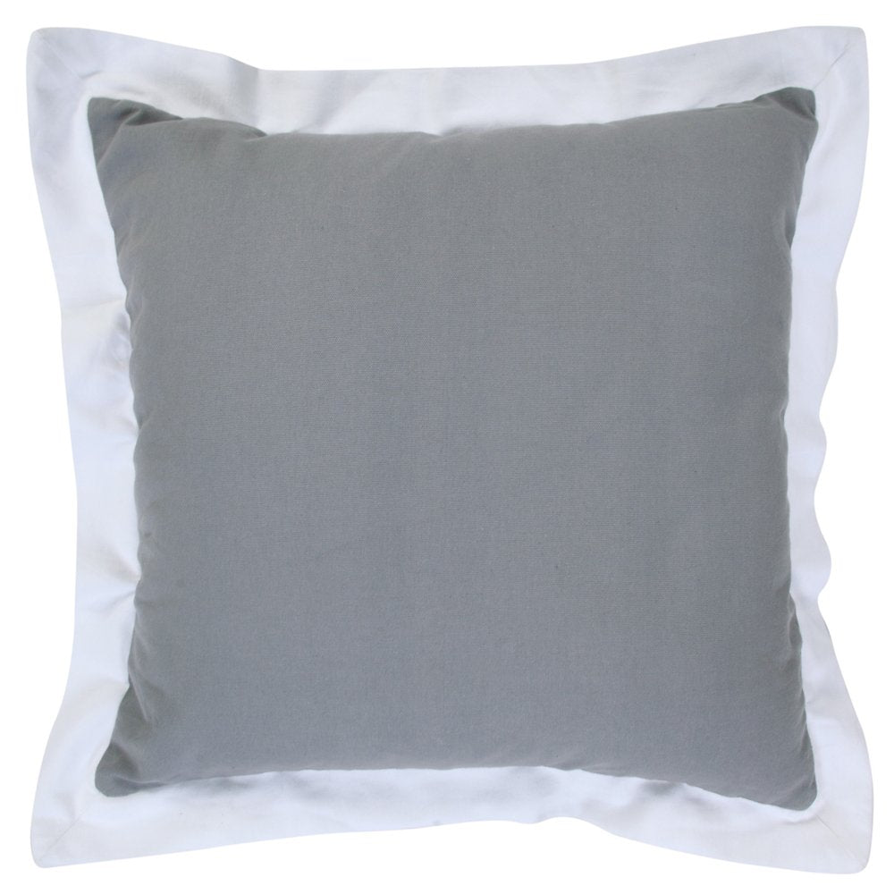 20" X 20" Gray And White 100% Cotton Geometric Zippered Pillow HomeRoots