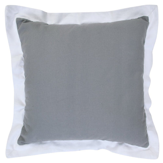 20" X 20" Gray And White 100% Cotton Geometric Zippered Pillow