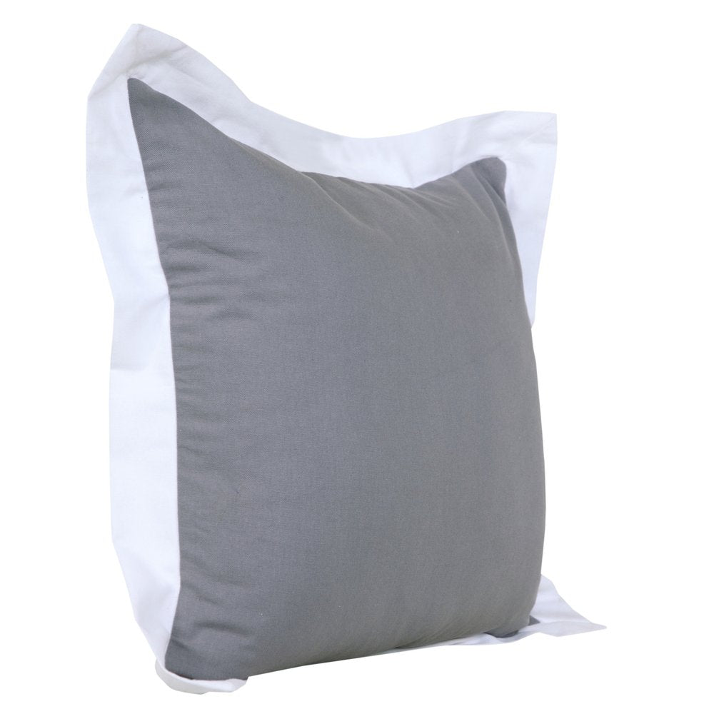 20" X 20" Gray And White 100% Cotton Geometric Zippered Pillow HomeRoots