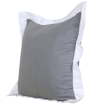 20" X 20" Gray And White 100% Cotton Geometric Zippered Pillow HomeRoots