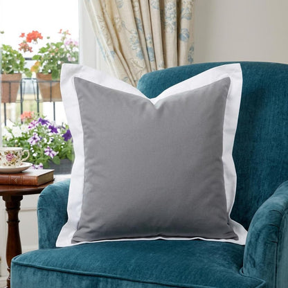 20" X 20" Gray And White 100% Cotton Geometric Zippered Pillow HomeRoots