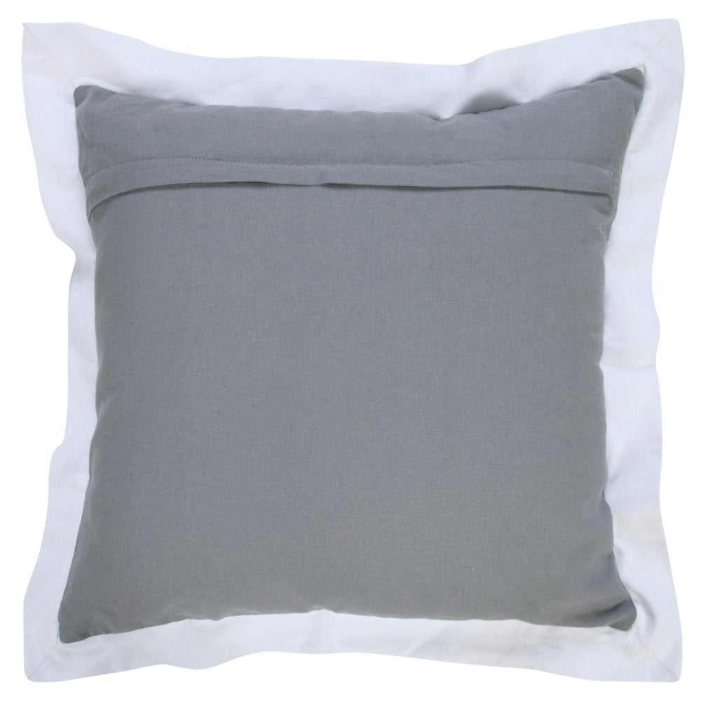 20" X 20" Gray And White 100% Cotton Geometric Zippered Pillow HomeRoots