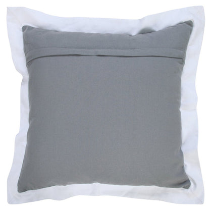 20" X 20" Gray And White 100% Cotton Geometric Zippered Pillow HomeRoots