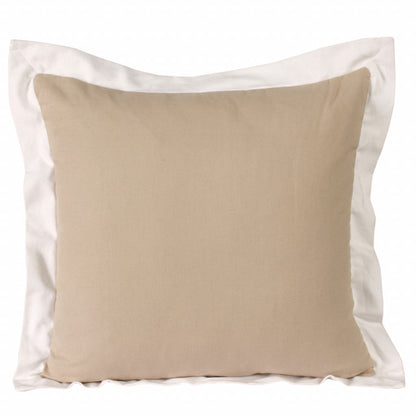20" X 20" Beige And White 100% Cotton Geometric Zippered Pillow 4.0" (L) x 20.0" (W) x 20.0" (H) FurniFindUSA