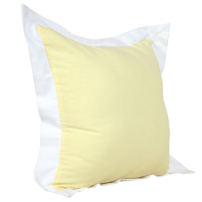 20" X 20" Light Yellow And White 100% Cotton Geometric Zippered Pillow HomeRoots