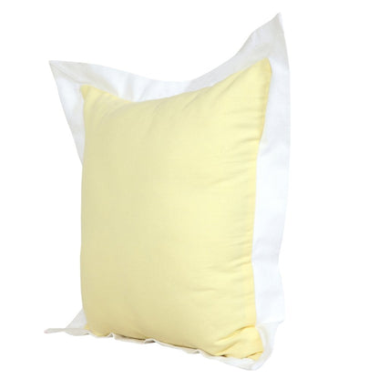 20" X 20" Light Yellow And White 100% Cotton Geometric Zippered Pillow HomeRoots