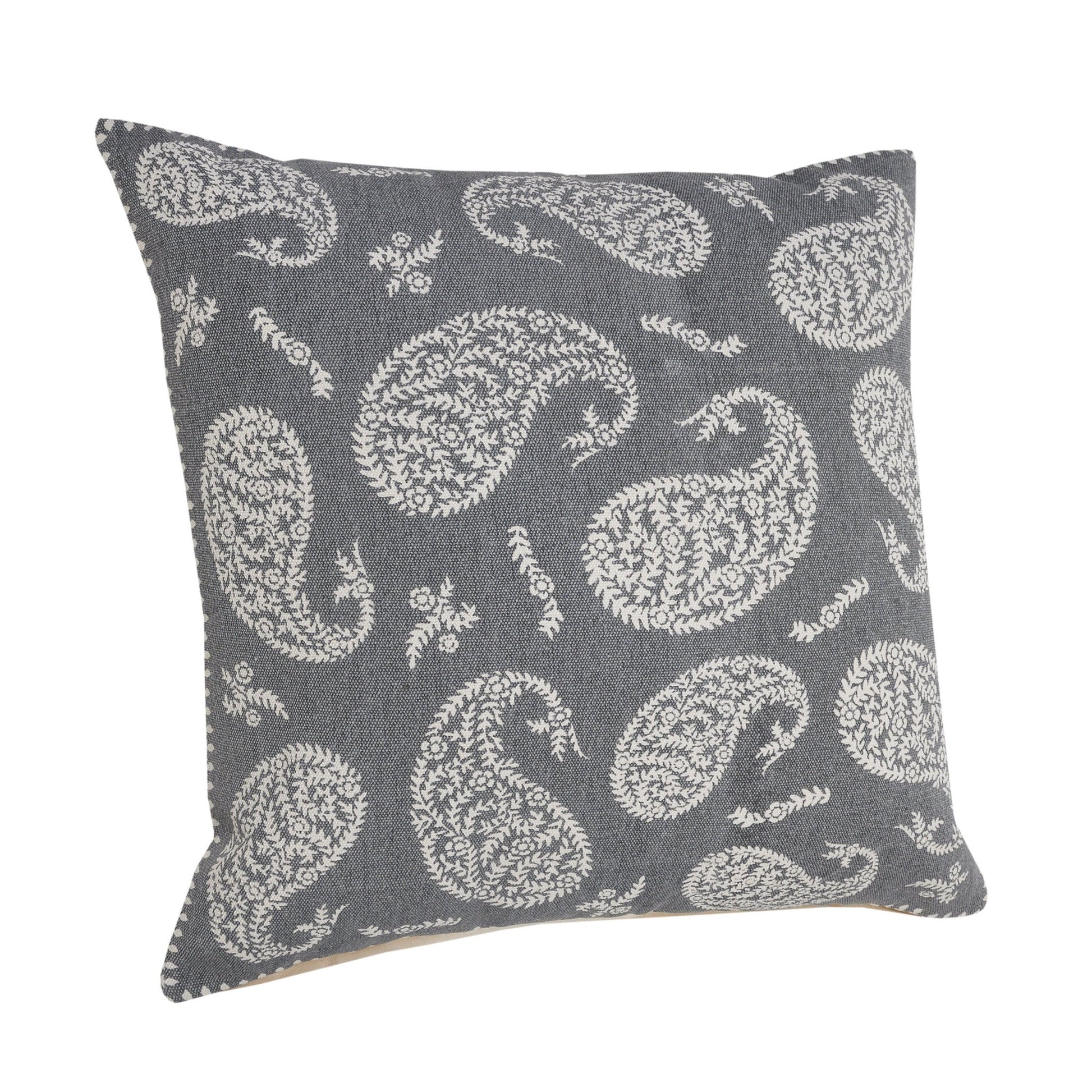 24" X 24" Gray And White 100% Cotton Geometric Zippered Pillow FurniFindUSA