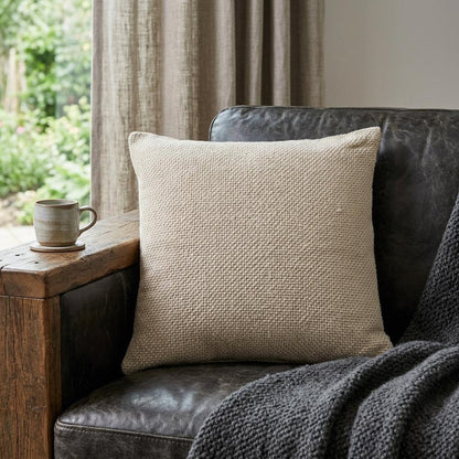 18" Cream Cotton Throw Pillow HomeRoots