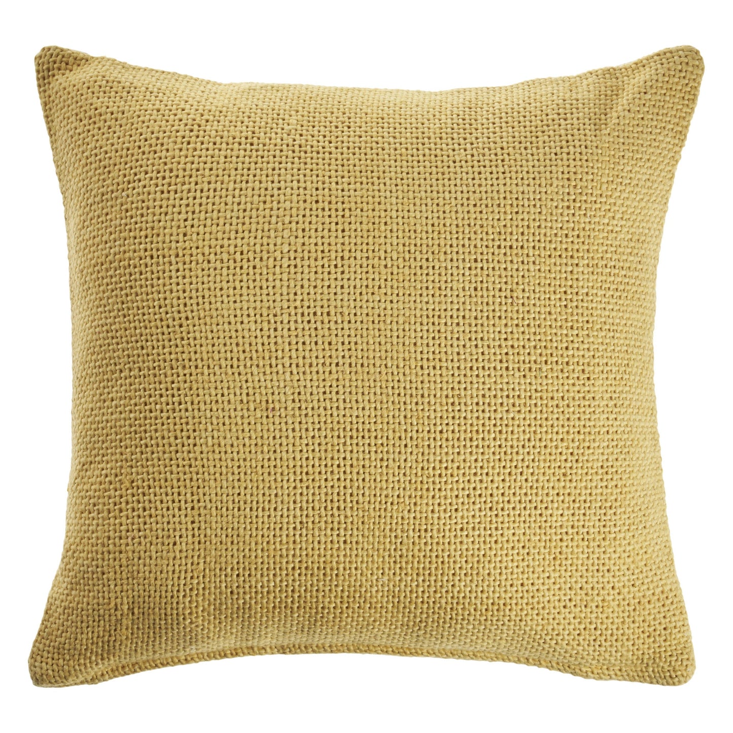 18" X 18" Yellow 100% Cotton Zippered Pillow FurniFindUSA