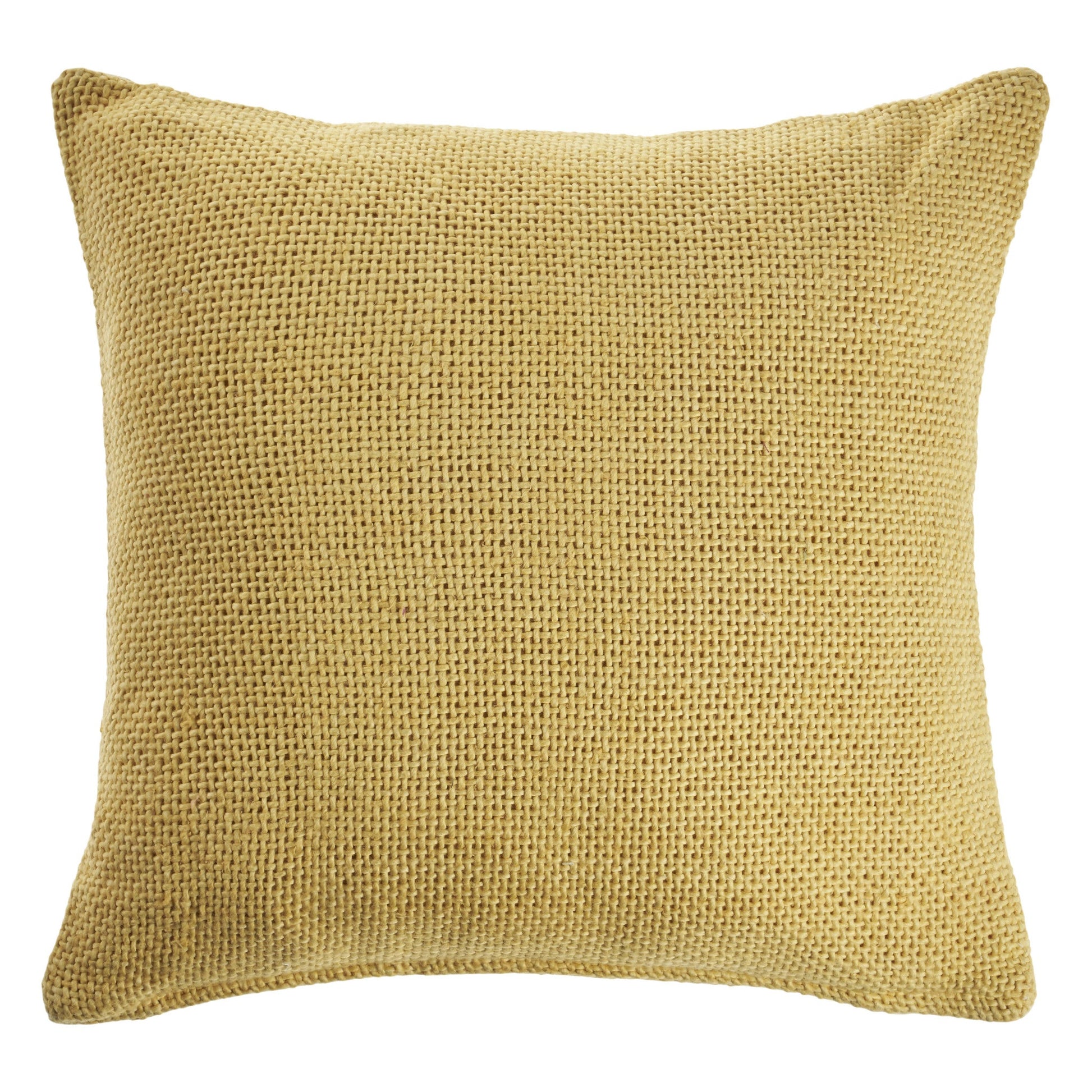 18" X 18" Yellow 100% Cotton Zippered Pillow FurniFindUSA