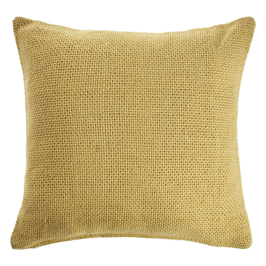 18" X 18" Yellow 100% Cotton Zippered Pillow FurniFindUSA