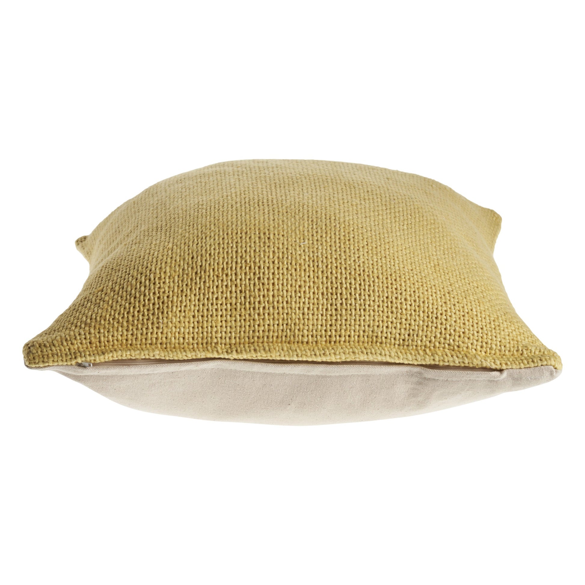 18" X 18" Yellow 100% Cotton Zippered Pillow FurniFindUSA