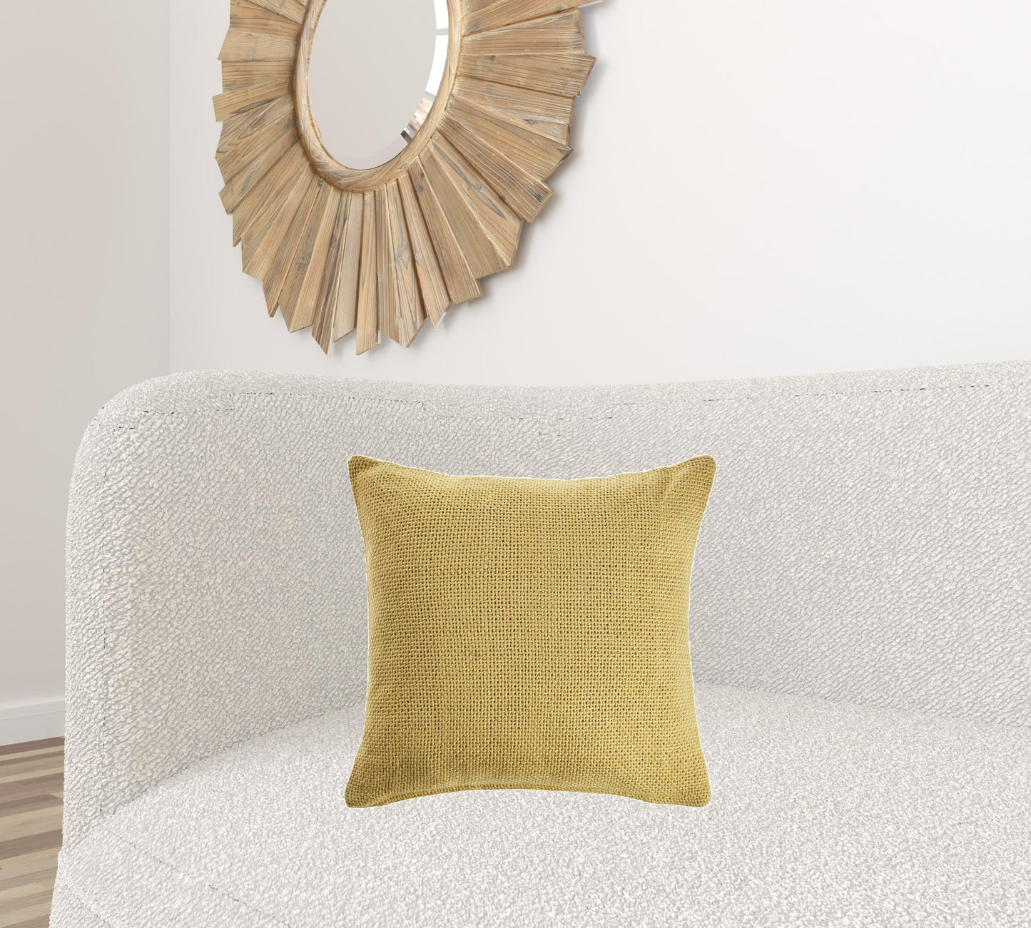 18" X 18" Yellow 100% Cotton Zippered Pillow FurniFindUSA