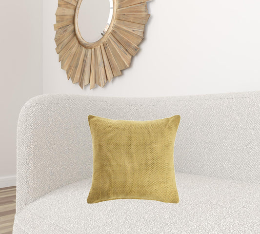 18" X 18" Yellow 100% Cotton Zippered Pillow FurniFindUSA