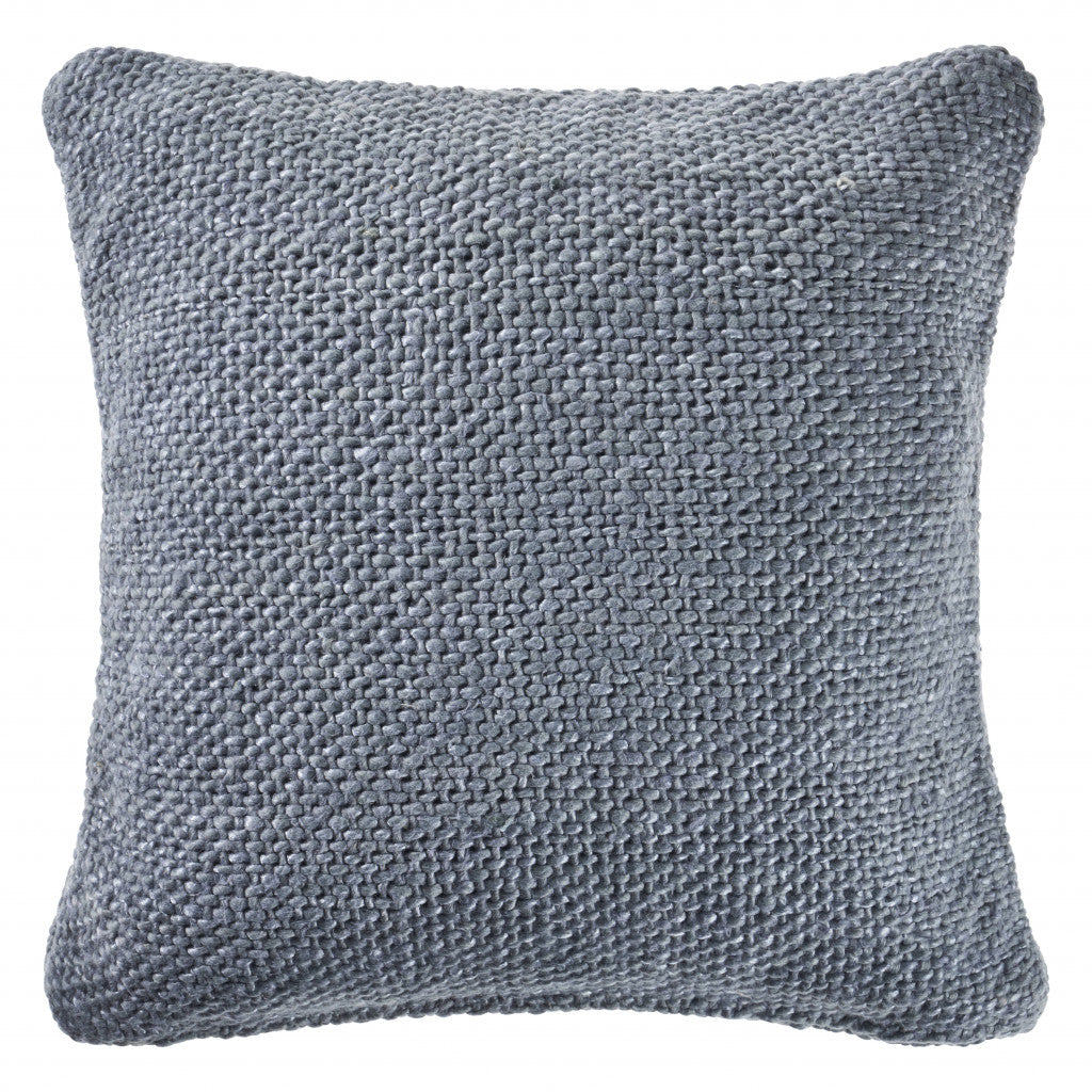 20" X 20" Frost Blue 100% Cotton Zippered Pillow FurniFindUSA